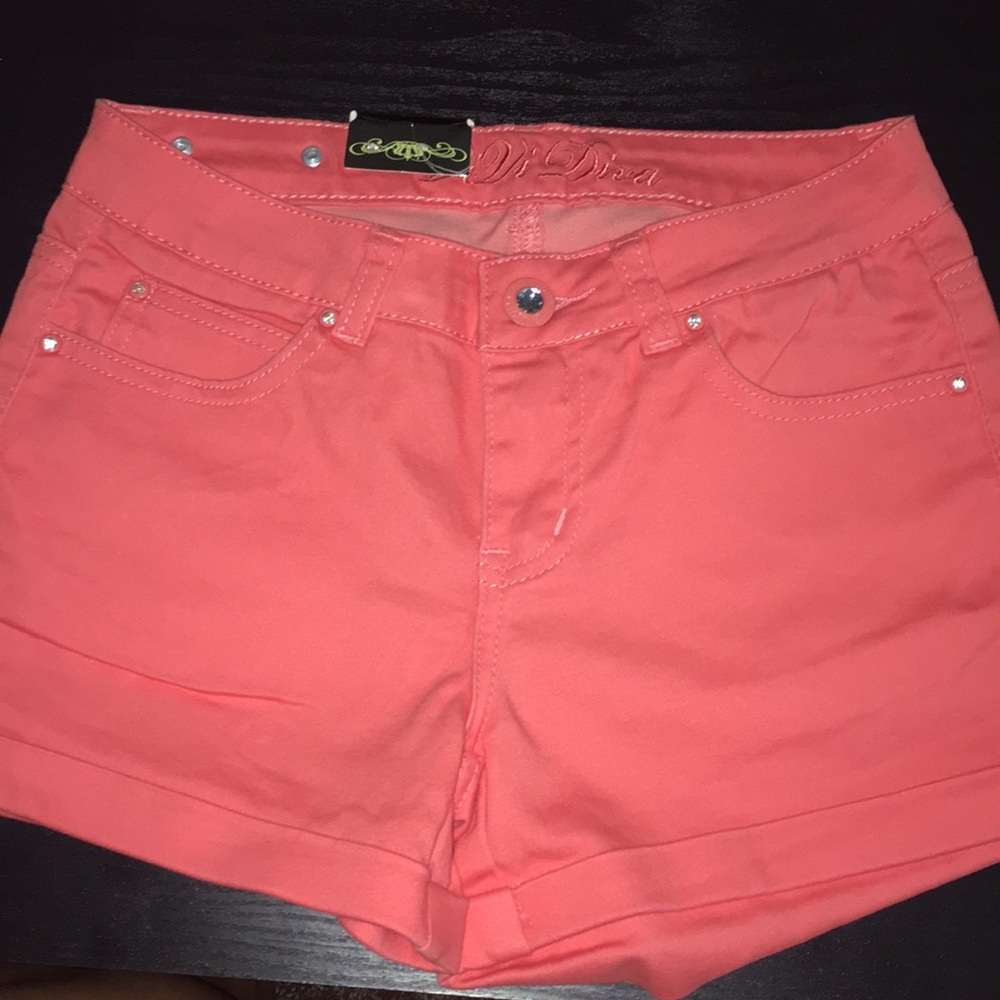 Pink jean shorts